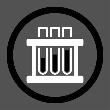 Test tüpleri yuvarlak vektör simgesi