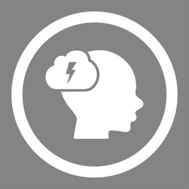 Düşünme yuvarlak vektör simgesi