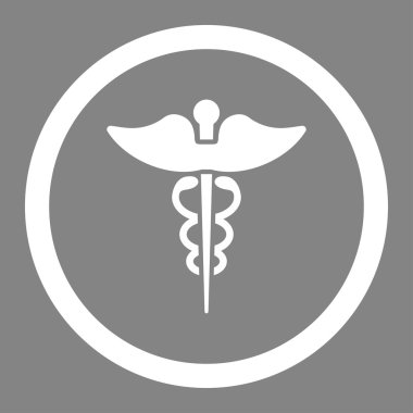 Caduceus daire içinde vektör simgesi