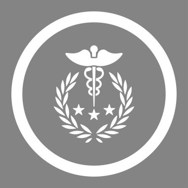 Caduceus Logo daire içinde vektör simge