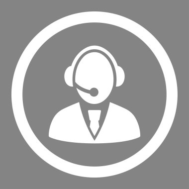 Çağrı Merkezi çalışan yuvarlak vektör simgesi