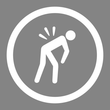 Sırt ağrısı yuvarlak vektör simgesi