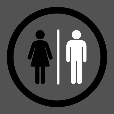 WC daire içinde vektör simgesi