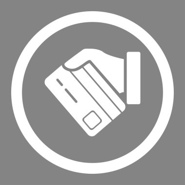 Kartı ödeme yuvarlak vektör simgesi