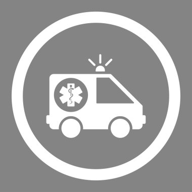 Ambulans araba daire içinde vektör simgesi