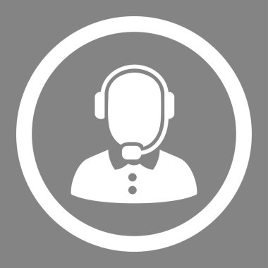 Call Center Operator Circled Vector Icon