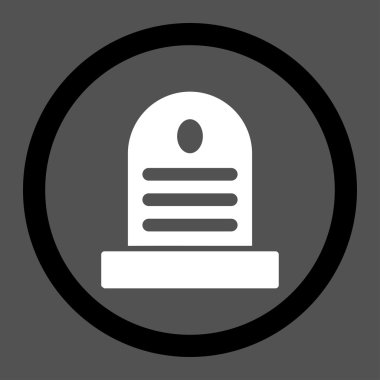 Mezar taşı yuvarlak vektör simgesi