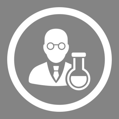 Kimyager daire içinde vektör simgesi