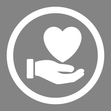 Kalp sadaka daire içinde vektör simgesi