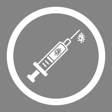 Enfeksiyon enjeksiyon daire içinde vektör simgesi