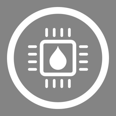 Drop Analysis Chip Circled Vector Icon