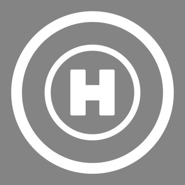 Helikopter iniş yuvarlak vektör simgesi