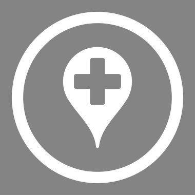 Tıbbi harita işaretleyici yuvarlak vektör simgesi