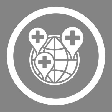 Global Hospital Company Circled Vector Icon