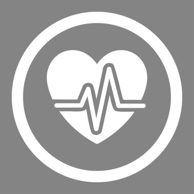 Kalp diyagramı yuvarlak vektör simgesi