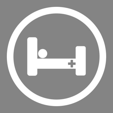 Hastane yatak yuvarlak vektör simgesi