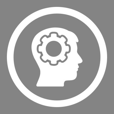 Human Brain Circled Vector Icon
