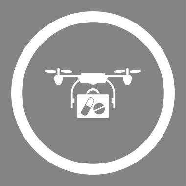 Medical Air Copter Delivery Rounded Vector Icon