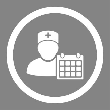 Doktor randevu yuvarlak vektör simgesi