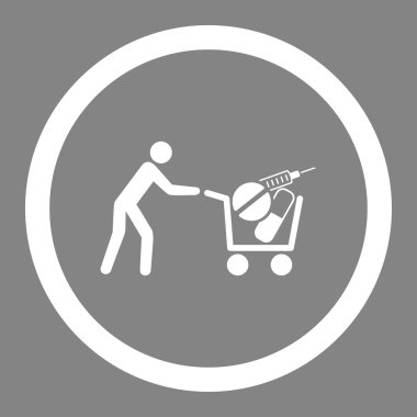 Tıbbi alışveriş daire içinde vektör simgesi