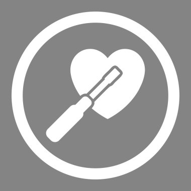 Kalp daire içinde vektör simge ayarlama