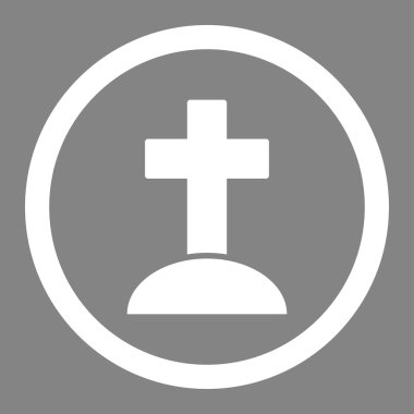 Mezar taşı yuvarlak vektör simgesi