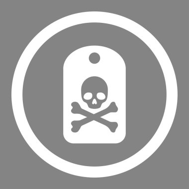 Ölüm etiket yuvarlak vektör simgesi