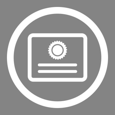 Sertifika daire içinde vektör simgesi