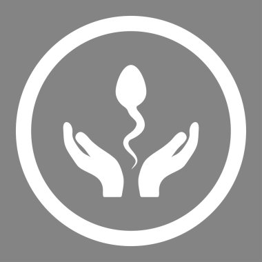 Sperm bakım yuvarlak vektör simgesi