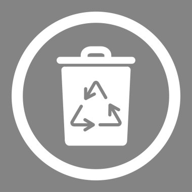 Çöp tenekesi yuvarlak vektör simgesi