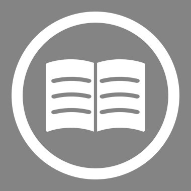 Açık kitap daire içinde vektör simgesi