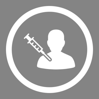 Hastalık aşı yuvarlak vektör simgesi