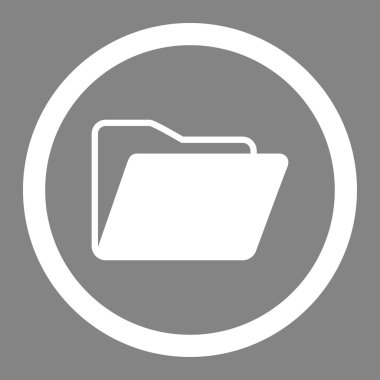 Açık klasör daire içinde vektör simgesi