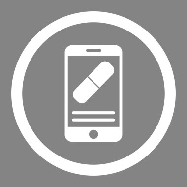 İlaç Online bilgi vektör simgesi daire