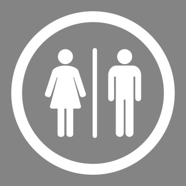 WC daire içinde vektör simgesi