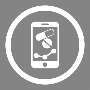 Eczane Online raporu vektör simge yuvarlak