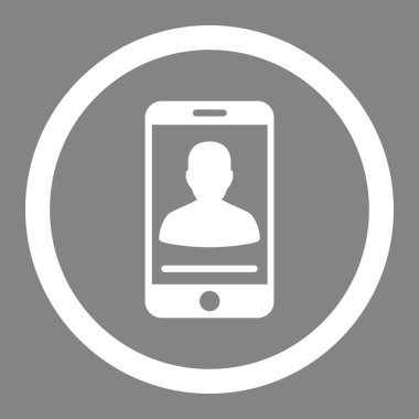 Mobil iletişim yuvarlak vektör simgesi