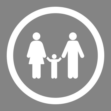 Anne ve çocuk vektör simgesi daire içine