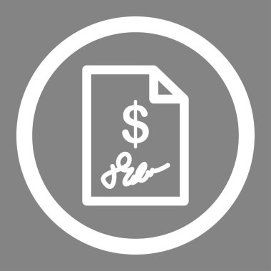 İmzalanmış fatura vektör simgesi daire