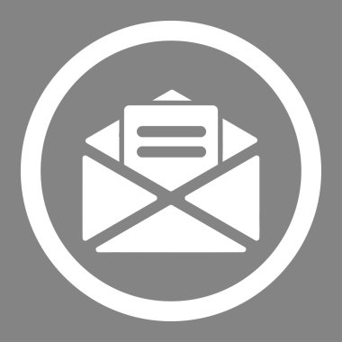 Açık posta yuvarlak vektör simgesi