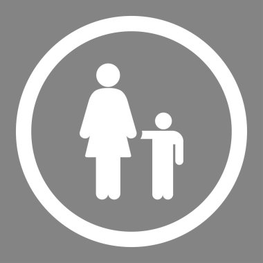 Mother With Son Circled Vector Icon