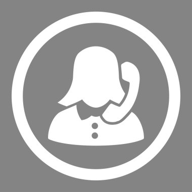 Resepsiyonist yuvarlak vektör simgesi