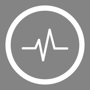 EKG yuvarlak vektör simgesi