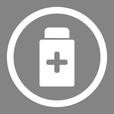 Medication Bottle Circled Vector Icon