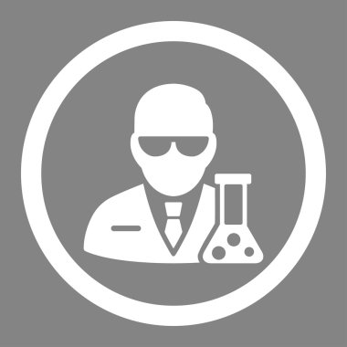 Bilim adamı daire içinde vektör simgesi