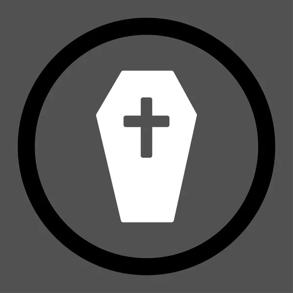Coffin Circled Vector Icon — Stock Vector