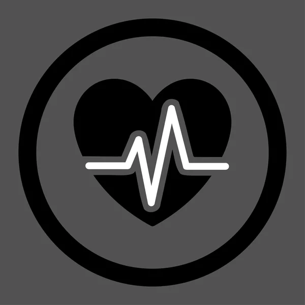 Diagrama del corazón redondeado Vector icono — Vector de stock