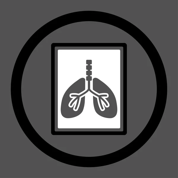 Pulmones de rayos X foto círculo Vector icono — Vector de stock