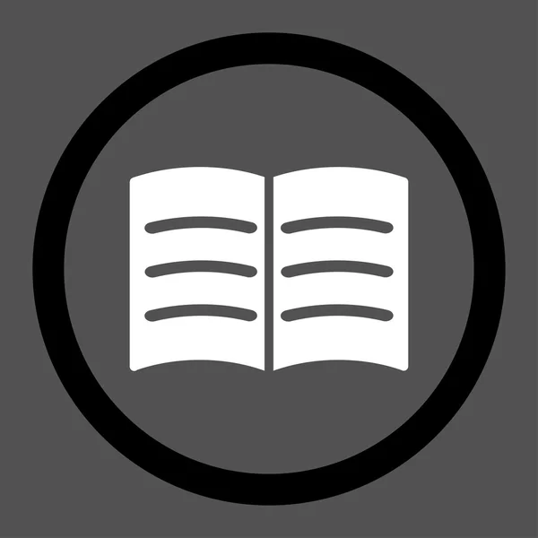 Libro abierto Icono vectorial circular — Archivo Imágenes Vectoriales