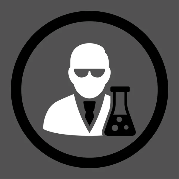 Scientist With Flask Circled Vector Icon — Stock Vector